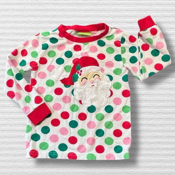 Classic Whimsy Santa Pajama Top Toddler 3T Christmas Polka Dot Sleep Shirt - Picture 1 of 6